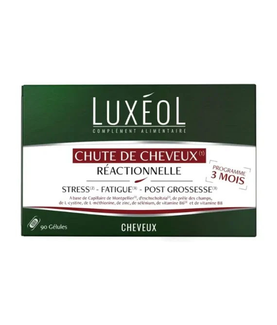 Luxéol – Chute de Cheveux (1) Réactionnelle 3 mois – Stress (2), Fatigue (3), Post-Grossesse (3)