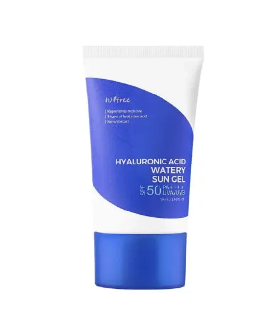 Isntree Gel solaire aqueux à l’acide hyaluronique SPF 50 .