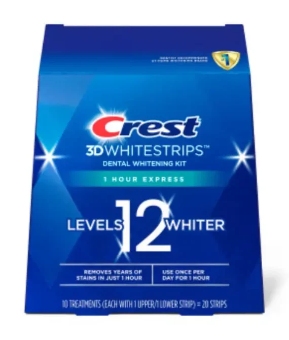 CREST 3D WHITE STRIPS LEVELS 12 WHITER 1 HOUR EXPRESS B20 STRIPS 10 TREATMENTS