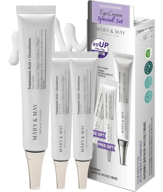 Mary&May – Glutathione Eye Cream – Crème contour des yeux (pack 30 ml + 2 tubes 10ml)