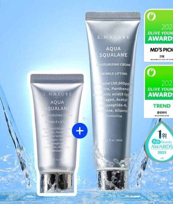 S.NATURE – Aqua Squalane Moisturizing Cream – Crème hydratante 60 ml + 30 ml