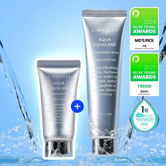 S.NATURE - Aqua Squalane Moisturizing Cream - Crème hydratante 60 ml + 30 ml