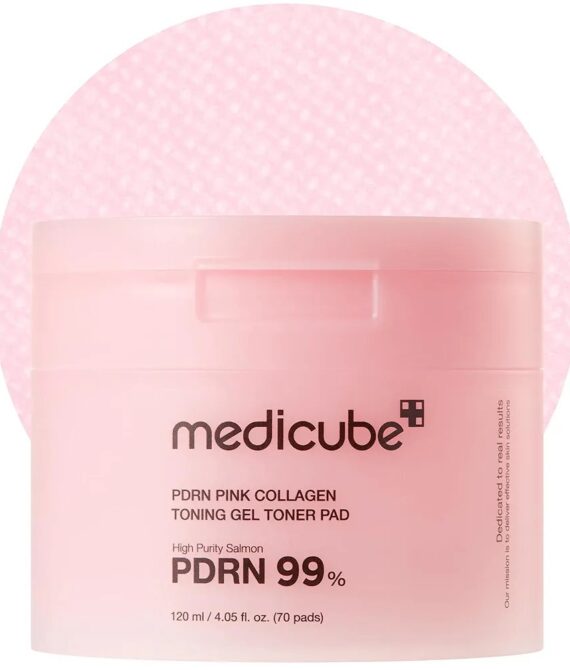 medicube – PDRN Pink Collagen Toning Gel Toner Pad