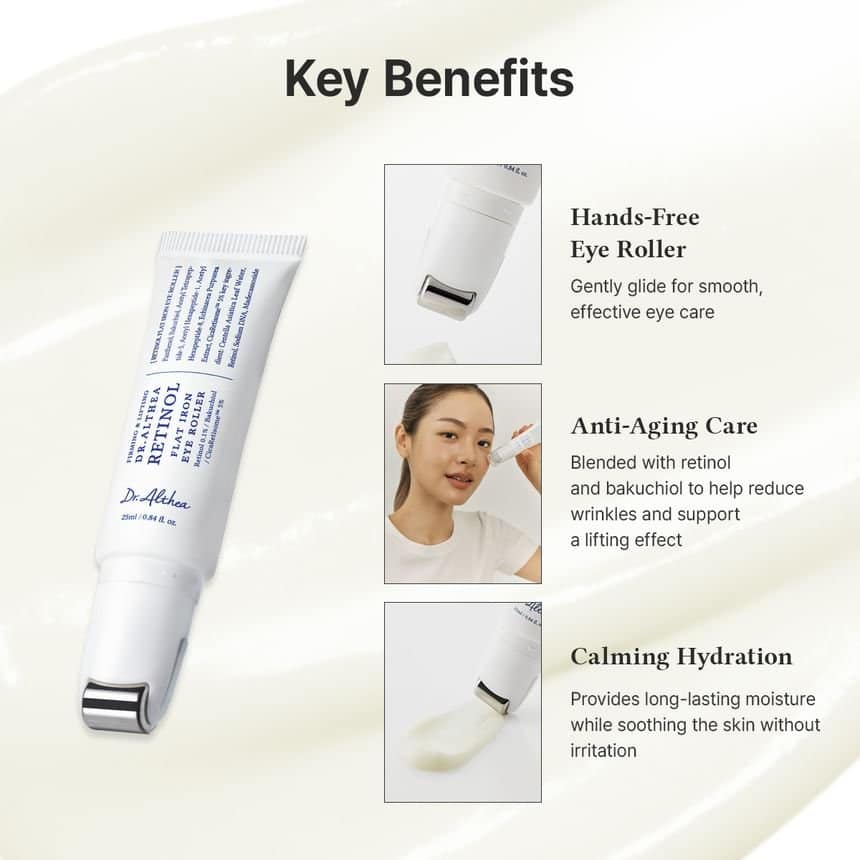 Dr. Althea - Retinol Flat Iron Eye Roller - Sérum contour des yeux – Image 2