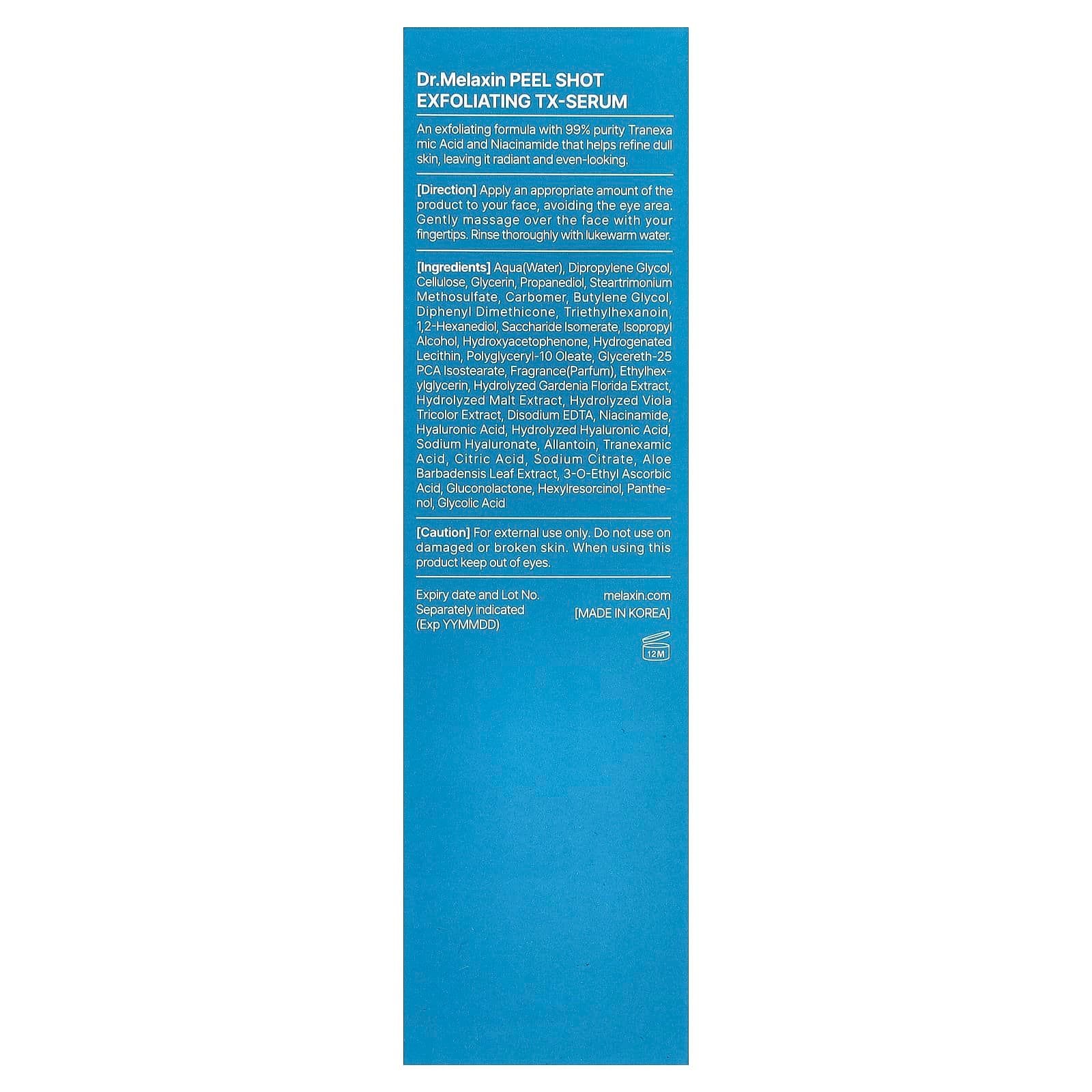 Dr Melaxin Peel Shot, Sérum TX-exfoliant, Pour tous types de peau, 80 ml – Image 3