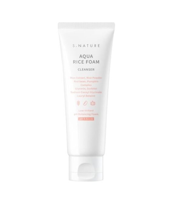 S.NATURE – Aqua Rice Foam Cleanser – Mousse nettoyante au riz