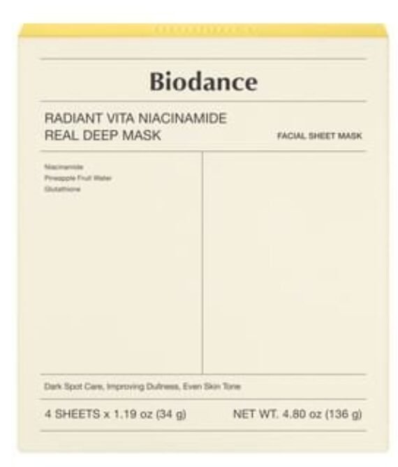 Biodance – Radiant Vita Niacinamide Real Deep Mask 1 boite ( 4 pièces)
